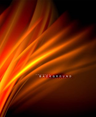 Neon parlayan dalga, sihirli enerji ve ışık arka plan. Vektör duvar kağıdı şablonu