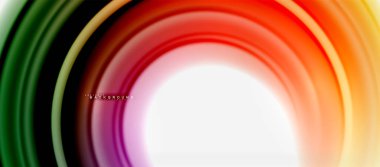 Gökkuşağı sıvı renkli arka plan - girdap ve daireler, bükülmüş sıvı renkler, renkli mermer veya plastik dalgalı doku zemin, çok renkli şablonu için iş veya teknoloji