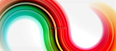 Gökkuşağı sıvı renkli arka plan - girdap ve daireler, bükülmüş sıvı renkler, renkli mermer veya plastik dalgalı doku zemin, çok renkli şablonu için iş veya teknoloji