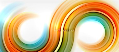 Gökkuşağı sıvı renkli arka plan - girdap ve daireler, bükülmüş sıvı renkler, renkli mermer veya plastik dalgalı doku zemin, çok renkli şablonu için iş veya teknoloji