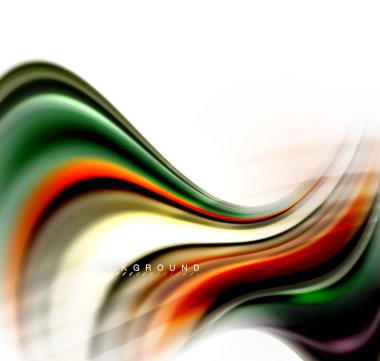 Sıvı sıvı karıştırma renkler konsepti üzerine açık gri renkli, dalga ve girdap eğrisi akışı satır, trendy soyut düzeni şablonu iş sunumu, app duvar kağıdı başlık sayfası, poster veya duvar kağıdı için