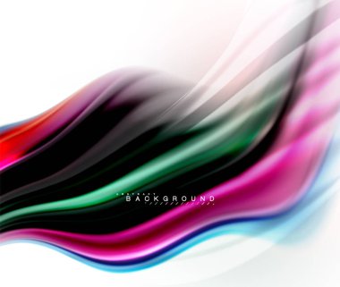 Sıvı sıvı karıştırma renkler konsepti üzerine açık gri renkli, dalga ve girdap eğrisi akışı satır, trendy soyut düzeni şablonu iş sunumu, app duvar kağıdı başlık sayfası, poster veya duvar kağıdı için