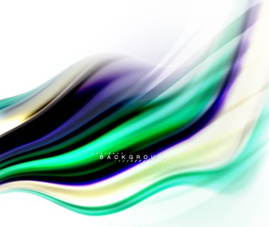 Sıvı sıvı karıştırma renkler konsepti üzerine açık gri renkli, dalga ve girdap eğrisi akışı satır, trendy soyut düzeni şablonu iş sunumu, app duvar kağıdı başlık sayfası, poster veya duvar kağıdı için