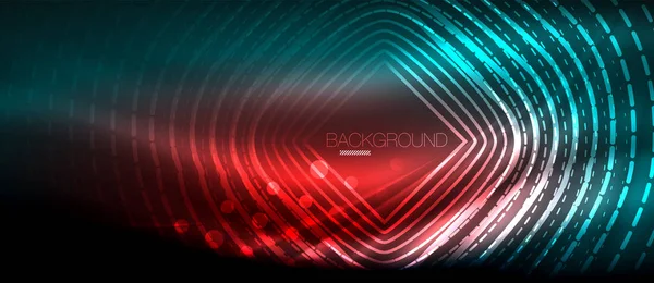 Neon parlayan dalga, sihirli enerji ve ışık arka plan. Duvar kağıdı şablonu, yüksek teknoloji gelecek kavramı