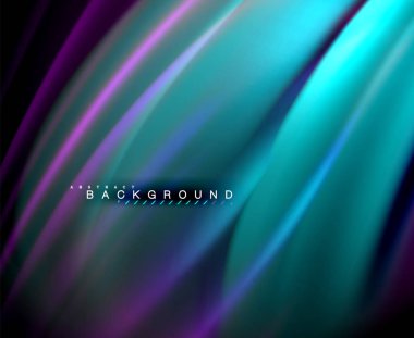 Neon parlayan dalga, sihirli enerji ve ışık arka plan. Vektör duvar kağıdı şablonu