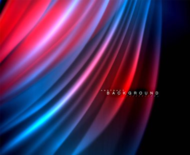 Neon parlayan dalga, sihirli enerji ve ışık arka plan. Vektör duvar kağıdı şablonu