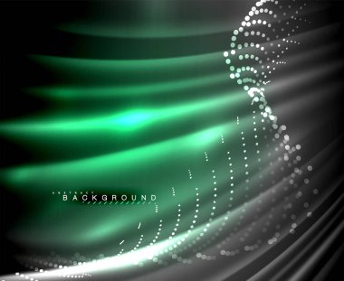 Neon parlayan techno hatları, yüksek teknoloji fütüristik arka plan şablonu kare şekilleri ile