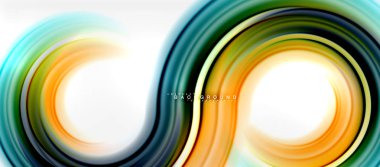 Gökkuşağı sıvı renkli arka plan - girdap ve daireler, bükülmüş sıvı renkler, renkli mermer veya plastik dalgalı doku zemin, çok renkli şablonu için iş veya teknoloji