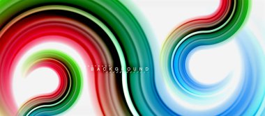 Gökkuşağı sıvı renkli arka plan - girdap ve daireler, bükülmüş sıvı renkler, renkli mermer veya plastik dalgalı doku zemin, çok renkli şablonu için iş veya teknoloji