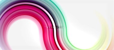 Gökkuşağı sıvı renkli arka plan - girdap ve daireler, bükülmüş sıvı renkler, renkli mermer veya plastik dalgalı doku zemin, çok renkli şablonu için iş veya teknoloji