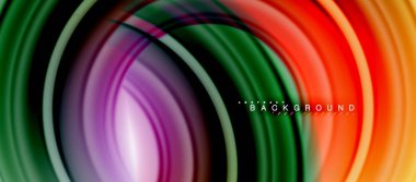 Gökkuşağı sıvı renkli arka plan - girdap ve daireler, bükülmüş sıvı renkler, renkli mermer veya plastik dalgalı doku zemin, çok renkli şablonu için iş veya teknoloji