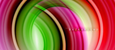 Gökkuşağı sıvı renkli arka plan - girdap ve daireler, bükülmüş sıvı renkler, renkli mermer veya plastik dalgalı doku zemin, çok renkli şablonu için iş veya teknoloji