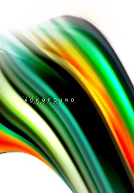 Sıvı sıvı karıştırma renkler konsepti üzerine açık gri renkli, dalga ve girdap eğrisi akışı satır, trendy soyut düzeni şablonu iş sunumu, app duvar kağıdı başlık sayfası, poster veya duvar kağıdı için