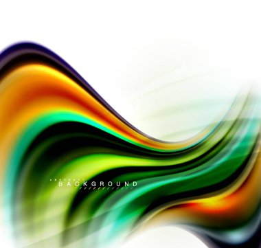 Sıvı sıvı karıştırma renkler konsepti üzerine açık gri renkli, dalga ve girdap eğrisi akışı satır, trendy soyut düzeni şablonu iş sunumu, app duvar kağıdı başlık sayfası, poster veya duvar kağıdı için