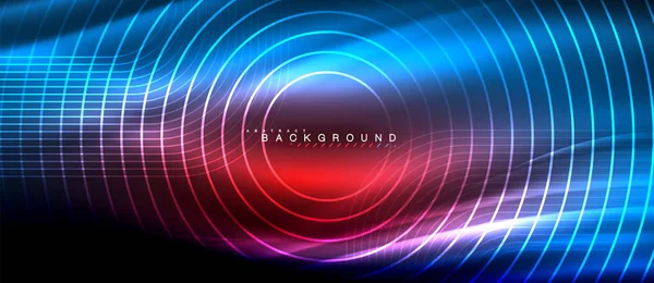 Neon parlayan çizgiler, sihirli enerji uzay ışığı konsepti, soyut arka plan duvar kağıdı tasarımı