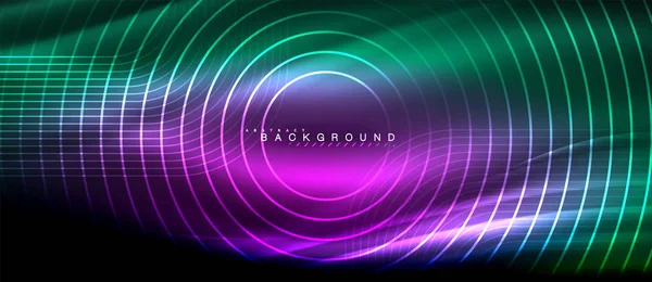 Neon parlayan çizgiler, sihirli enerji uzay ışığı konsepti, soyut arka plan duvar kağıdı tasarımı