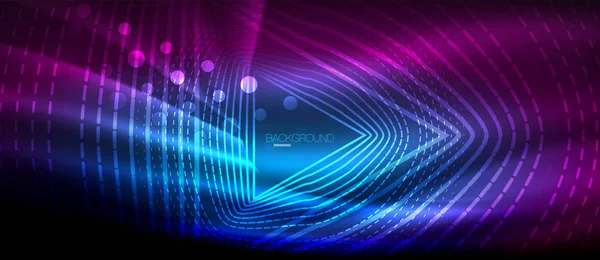 Neon parlayan dalga, sihirli enerji ve ışık arka plan. Duvar kağıdı şablonu, yüksek teknoloji gelecek kavramı