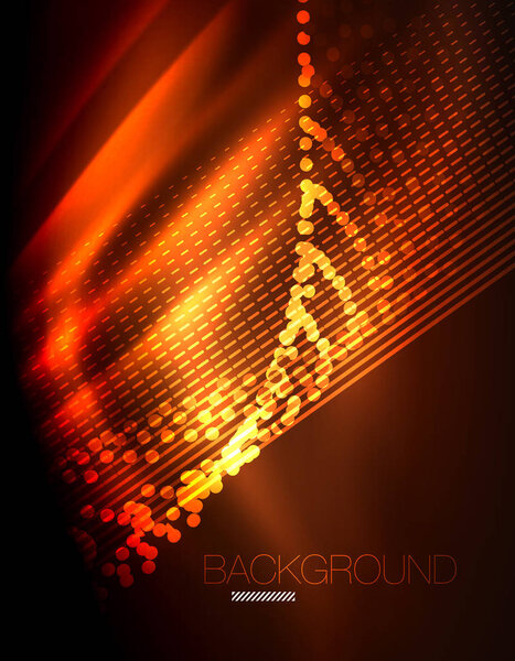 Гладкий световой эффект, прямые линии на светящемся сияющем неоновом темном фоне. Идея энергетических технологий
