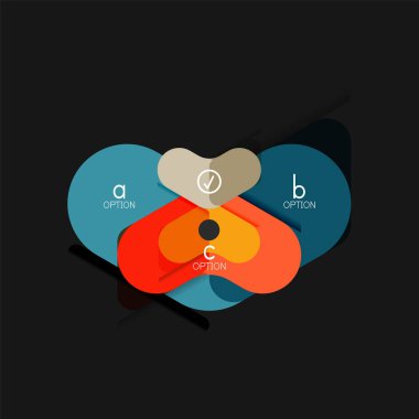 Düz tasarım geometrik infographics, ok şekli vektör etiket veya etiket, Fiyat etiketleri, promosyon rozet, simgesi tasarım, kağıt tarzı düzeni verileri grafik görselleştirme adım adım süreci için için teklif