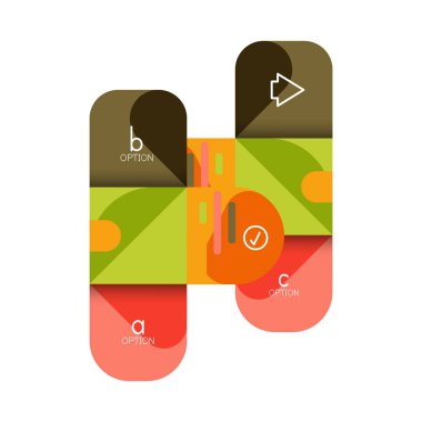 Infographics seçeneği ve adım adım içinde yuvarlak kareler, grafik, grafik, diyagram seçenekleri, parçalar, süreçleri ile unsuru