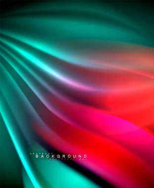 Neon holografik sıvı renkli dalga web, duvar kağıdı, desen, doku ve arka plan için