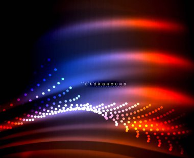 Neon parlayan techno hatları, yüksek teknoloji fütüristik arka plan şablonu kare şekilleri ile