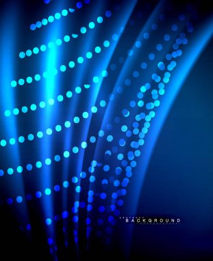 Neon parlayan techno hatları, yüksek teknoloji fütüristik arka plan şablonu kare şekilleri ile