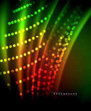 Neon parlayan techno hatları, yüksek teknoloji fütüristik arka plan şablonu kare şekilleri ile