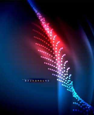 Neon parlayan techno hatları, yüksek teknoloji fütüristik arka plan şablonu kare şekilleri ile