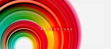 Gökkuşağı sıvı renkli arka plan - girdap ve daireler, bükülmüş sıvı renkler, renkli mermer veya plastik dalgalı doku zemin, çok renkli şablonu için iş veya teknoloji