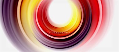 Gökkuşağı sıvı renkli arka plan - girdap ve daireler, bükülmüş sıvı renkler, renkli mermer veya plastik dalgalı doku zemin, çok renkli şablonu için iş veya teknoloji