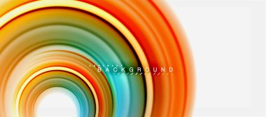 Gökkuşağı sıvı renkli arka plan - girdap ve daireler, bükülmüş sıvı renkler, renkli mermer veya plastik dalgalı doku zemin, çok renkli şablonu için iş veya teknoloji