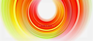 Gökkuşağı sıvı renkli arka plan - girdap ve daireler, bükülmüş sıvı renkler, renkli mermer veya plastik dalgalı doku zemin, çok renkli şablonu için iş veya teknoloji