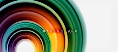 Gökkuşağı sıvı renkli arka plan - girdap ve daireler, bükülmüş sıvı renkler, renkli mermer veya plastik dalgalı doku zemin, çok renkli şablonu için iş veya teknoloji