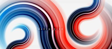 Gökkuşağı sıvı renkli arka plan - girdap ve daireler, bükülmüş sıvı renkler, renkli mermer veya plastik dalgalı doku zemin, çok renkli şablonu için iş veya teknoloji