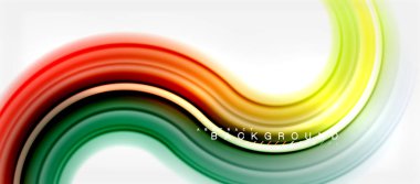 Gökkuşağı sıvı renkli arka plan - girdap ve daireler, bükülmüş sıvı renkler, renkli mermer veya plastik dalgalı doku zemin, çok renkli şablonu için iş veya teknoloji