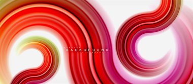 Gökkuşağı sıvı renkli arka plan - girdap ve daireler, bükülmüş sıvı renkler, renkli mermer veya plastik dalgalı doku zemin, çok renkli şablonu için iş veya teknoloji