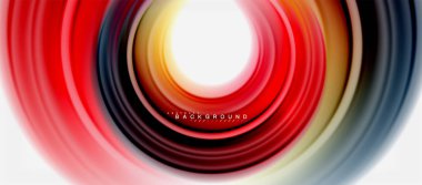 Gökkuşağı sıvı renkli arka plan - girdap ve daireler, bükülmüş sıvı renkler, renkli mermer veya plastik dalgalı doku zemin, çok renkli şablonu için iş veya teknoloji