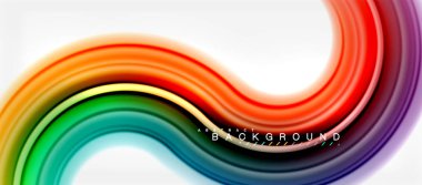 Gökkuşağı sıvı renkli arka plan - girdap ve daireler, bükülmüş sıvı renkler, renkli mermer veya plastik dalgalı doku zemin, çok renkli şablonu için iş veya teknoloji