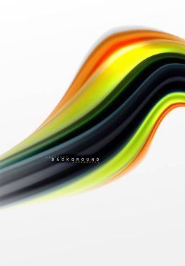 Sıvı sıvı karıştırma renkler konsepti üzerine açık gri renkli, eğri akışı, trendy soyut düzeni şablonu iş veya teknoloji sunu veya web broşür kapak için duvar kağıdı