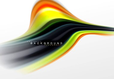 Sıvı sıvı karıştırma renkler konsepti üzerine açık gri renkli, eğri akışı, trendy soyut düzeni şablonu iş veya teknoloji sunu veya web broşür kapak için duvar kağıdı