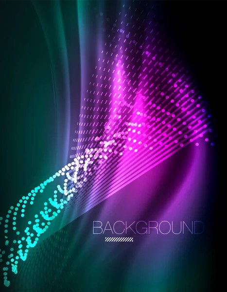 Yumuşak ışık efekti, parlak parlak neon koyu arka plan üzerinde düz çizgiler. Enerji Teknoloji fikir