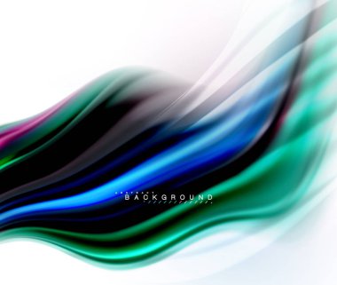 Sıvı sıvı karıştırma renkler konsepti üzerine açık gri renkli, dalga ve girdap eğrisi akışı satır, trendy soyut düzeni şablonu iş sunumu, app duvar kağıdı başlık sayfası, poster veya duvar kağıdı için