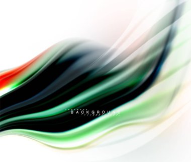 Sıvı sıvı karıştırma renkler konsepti üzerine açık gri renkli, dalga ve girdap eğrisi akışı satır, trendy soyut düzeni şablonu iş sunumu, app duvar kağıdı başlık sayfası, poster veya duvar kağıdı için