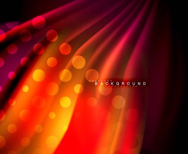 Neon holografik sıvı renkli dalga web, duvar kağıdı, desen, doku ve arka plan için. Vektör çizim