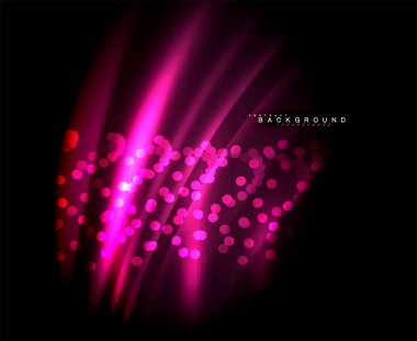 Neon parlayan techno hatları, yüksek teknoloji fütüristik arka plan şablonu kare şekilleri ile