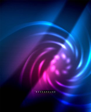 Neon parlayan techno hatları, yüksek teknoloji fütüristik arka plan şablonu kare şekilleri ile