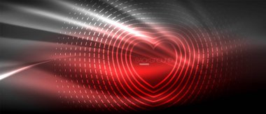 Neon parlayan dalga, sihirli enerji ve ışık arka plan. Duvar kağıdı şablonu, yüksek teknoloji gelecek kavramı