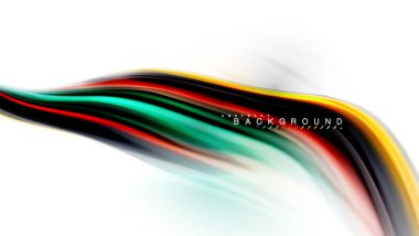 Sıvı sıvı karıştırma renkler konsepti üzerine açık gri renkli, dalga ve girdap eğrisi akışı satır, trendy soyut düzeni şablonu iş sunumu, app duvar kağıdı başlık sayfası, poster veya duvar kağıdı için