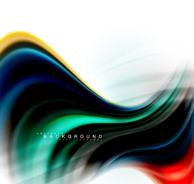 Sıvı sıvı karıştırma renkler konsepti üzerine açık gri renkli, dalga ve girdap eğrisi akışı satır, trendy soyut düzeni şablonu iş sunumu, app duvar kağıdı başlık sayfası, poster veya duvar kağıdı için